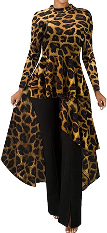 Túnica elegante assimétrica com babados peplum