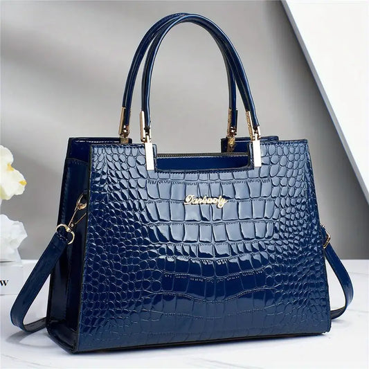 Bolsa de couro elegante versátil com padrão de crocodilo de 1 peça, bolsa multifuncional, bolsa crossbody, bolsa versátil da moda