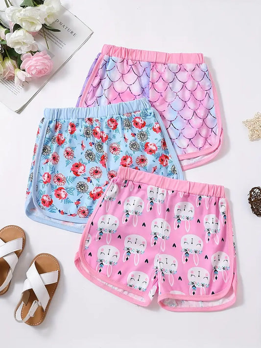 3 peças shorts para meninas