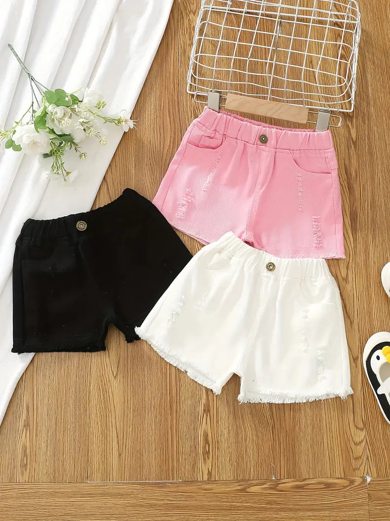 3 peças shorts para meninas