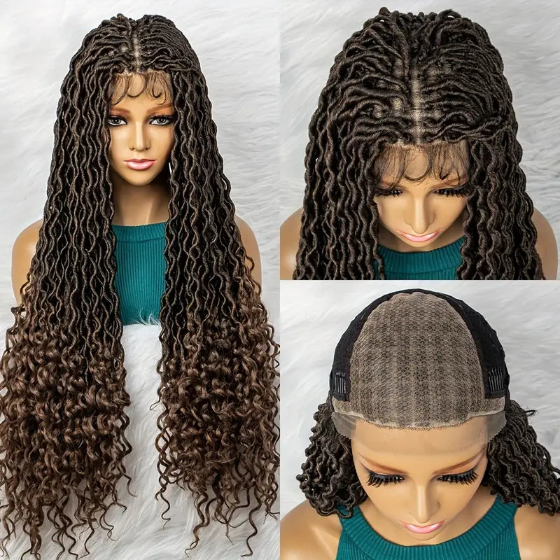 Perucas trançadas de cabelo sintético resistente ao calor para as mulheres para uso diário