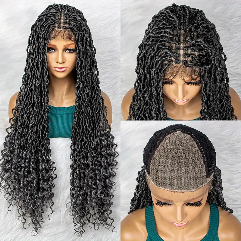 Perucas trançadas de cabelo sintético resistente ao calor para as mulheres para uso diário