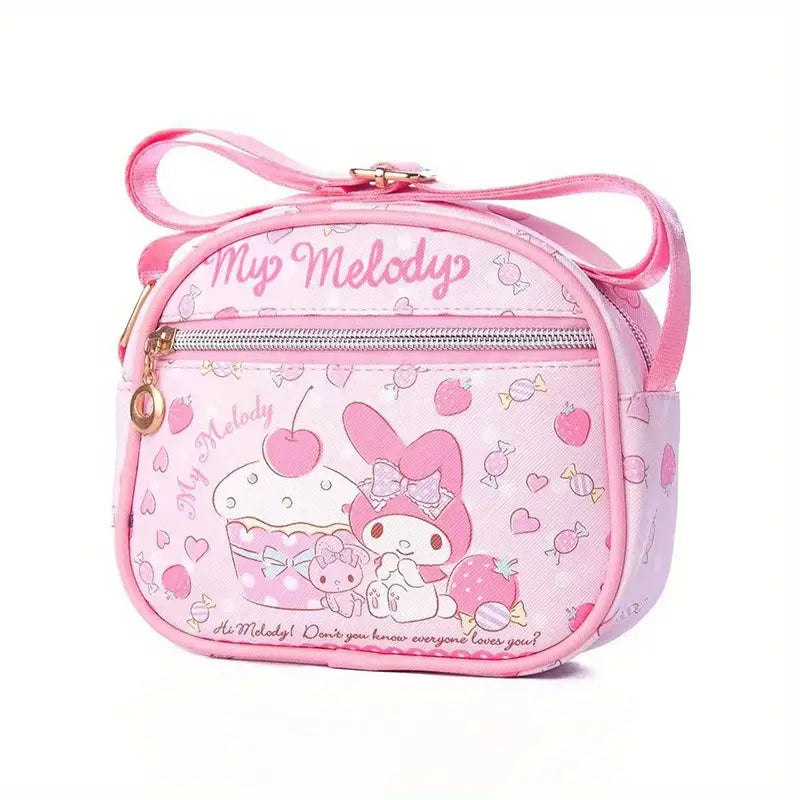 Bolsa de lona com estampa de desenho animado Sanrio Hello Kitty, Melody e Kuromi