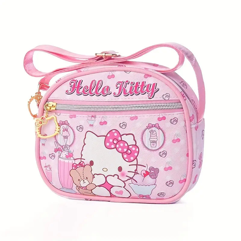 Bolsa de lona com estampa de desenho animado Sanrio Hello Kitty, Melody e Kuromi