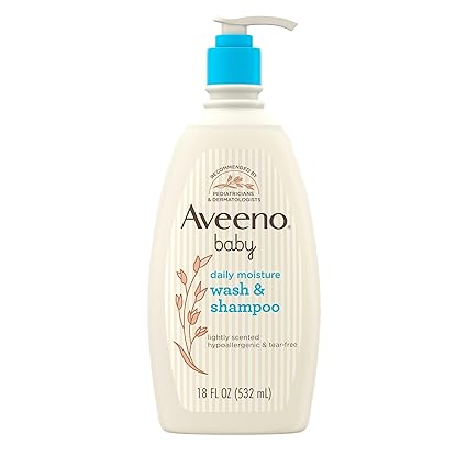 Sabonete corporal e shampoo suave com extrato de aveia, sabonete para banho e cabelo para bebês-Aveeno Baby Daily Moisture