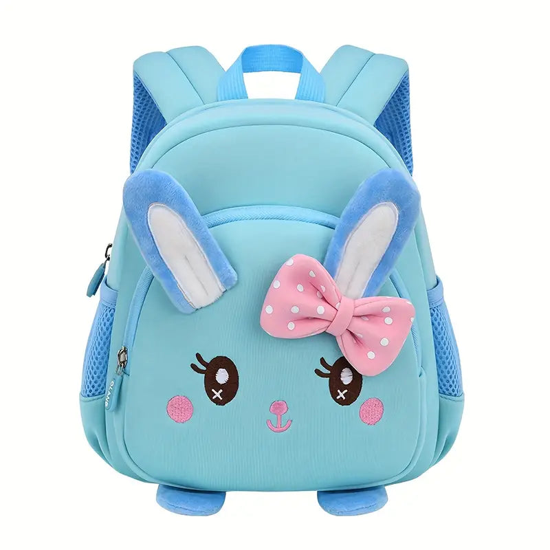 Mochila infantil de desenho de coelho animado em 3D, mochila escolar