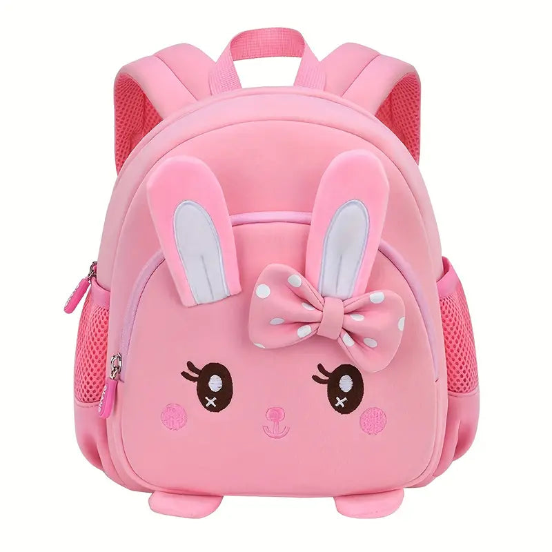 Mochila infantil de desenho de coelho animado em 3D, mochila escolar