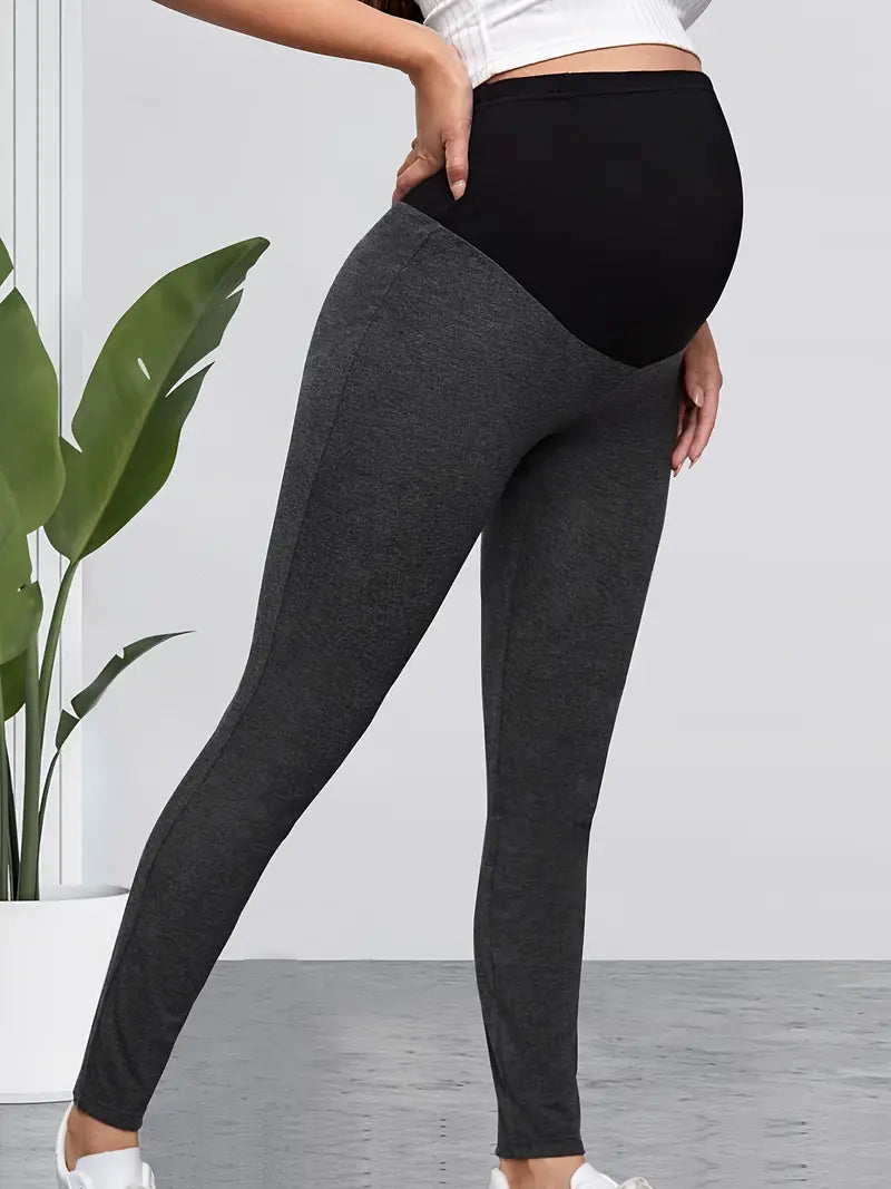 Calça elástica média para ioga, sólida, macia, esportiva, roupas femininas grávidas