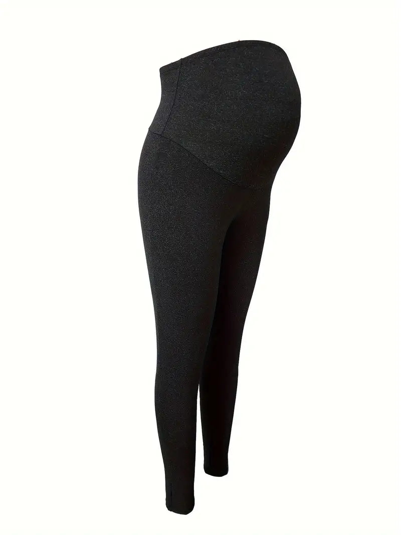 Calça elástica média para ioga, sólida, macia, esportiva, roupas femininas grávidas