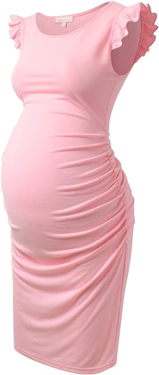 Vestido elegante para gestantes de manga voadora