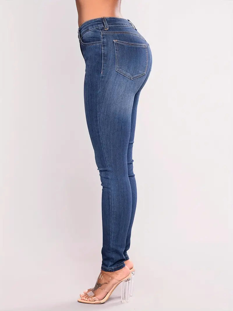 Calça Jeans skinny de cintura alta azul