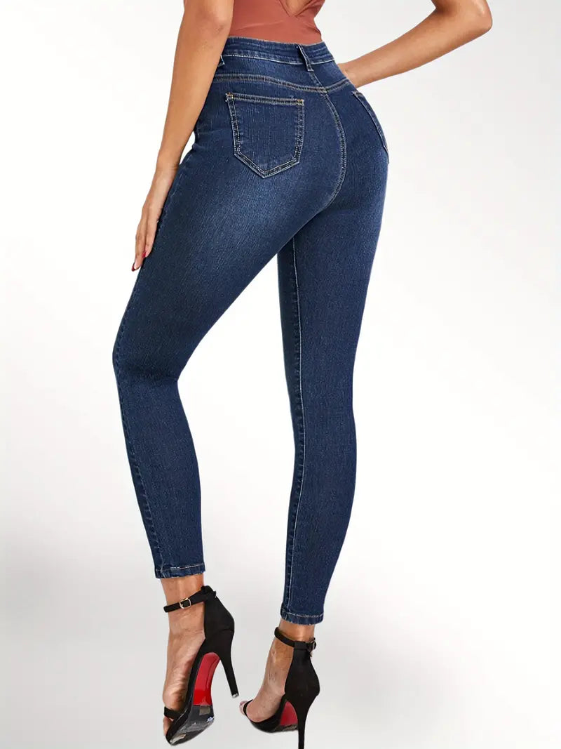 Calça Jeans skinny de cintura alta azul