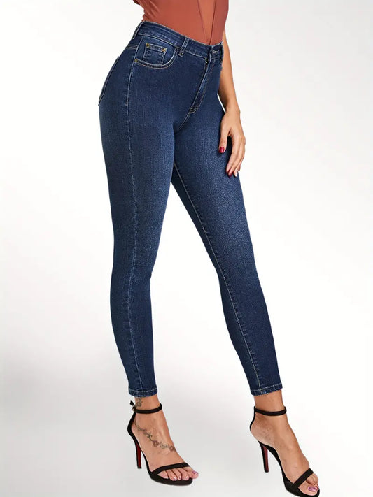 Calça Jeans skinny de cintura alta azul