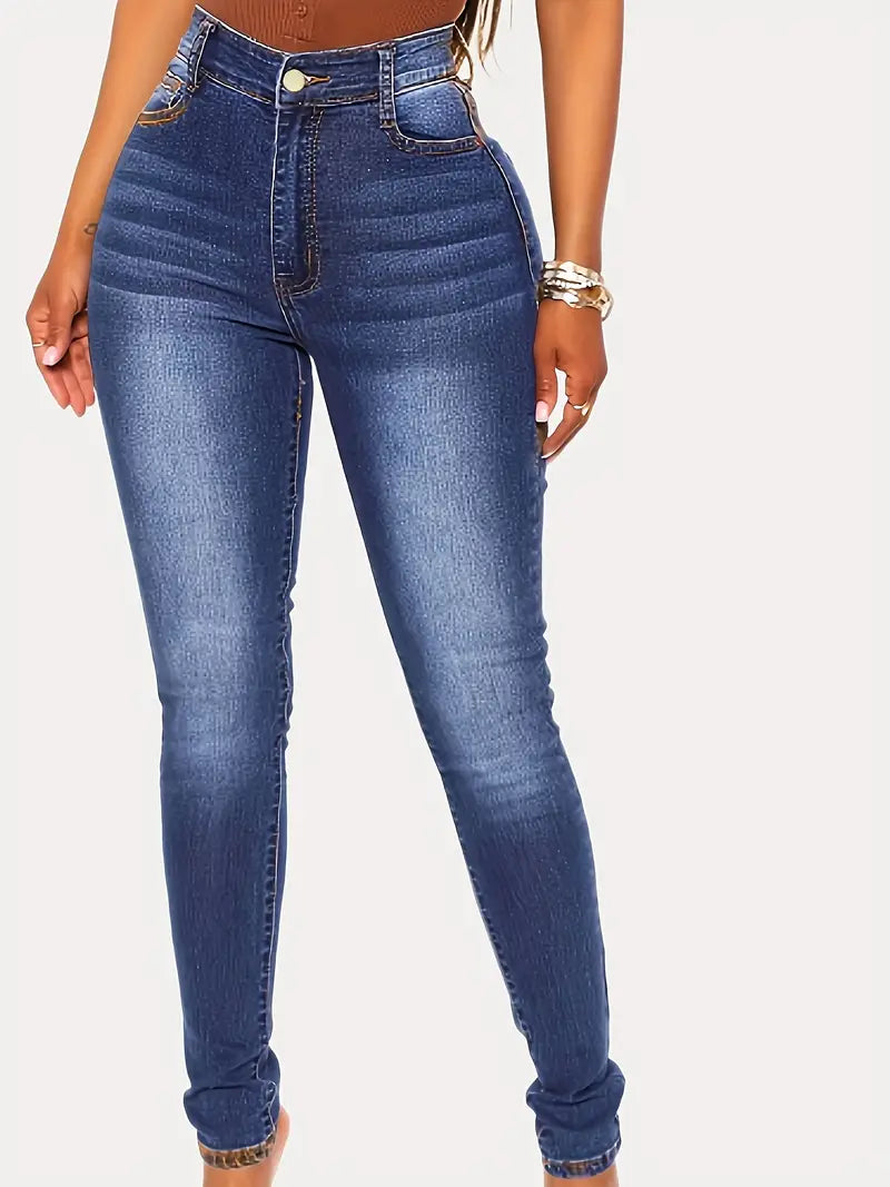 Calça Jeans skinny de cintura alta azul