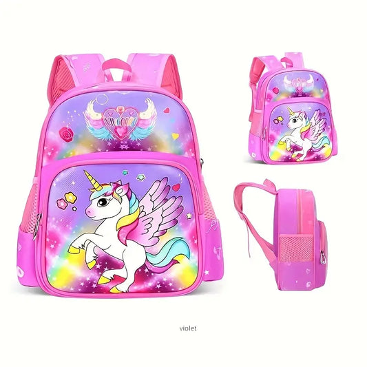 Mochila de grande capacidade de desenho animado, mochila de unicórnio fofa