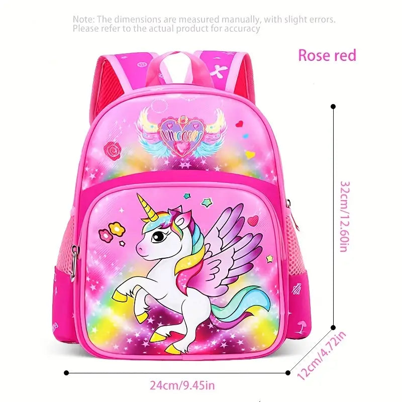 Mochila de grande capacidade de desenho animado, mochila de unicórnio fofa