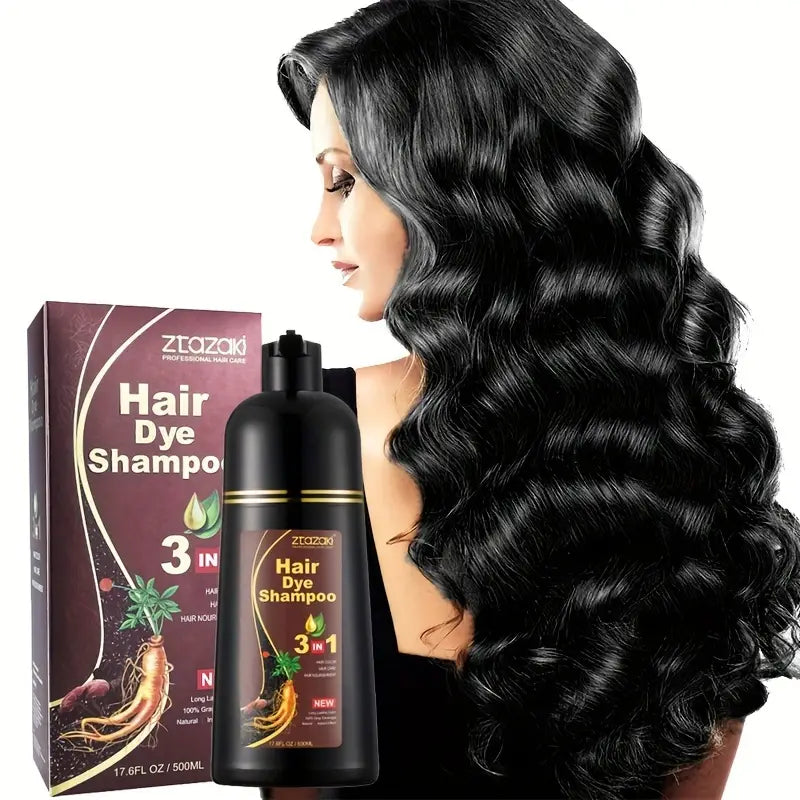 500 ml Shampoo para tintura de cabelo, shampoo natural sem amoníaco para plantas, shampoo suave para todos os tipos de cabelo