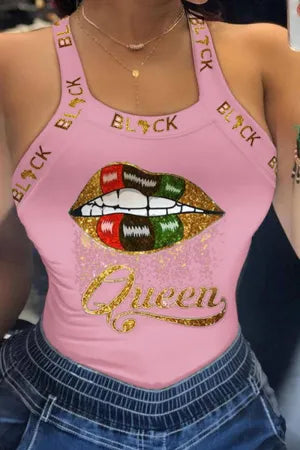 Blusa sexy sem mangas de verão com amarração