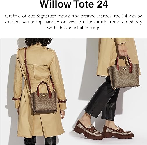 Bolsa exclusiva da marca Coach modelo Willow de cor Castanho