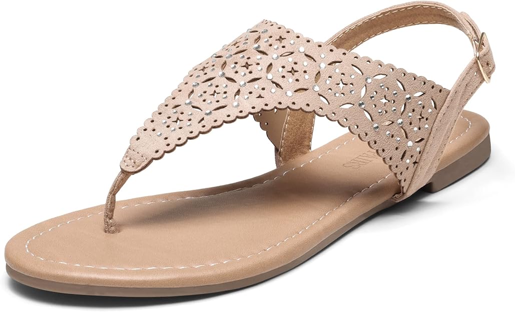 Sandálias femininas casuais com strass, sandálias gladiadoras rasteiras