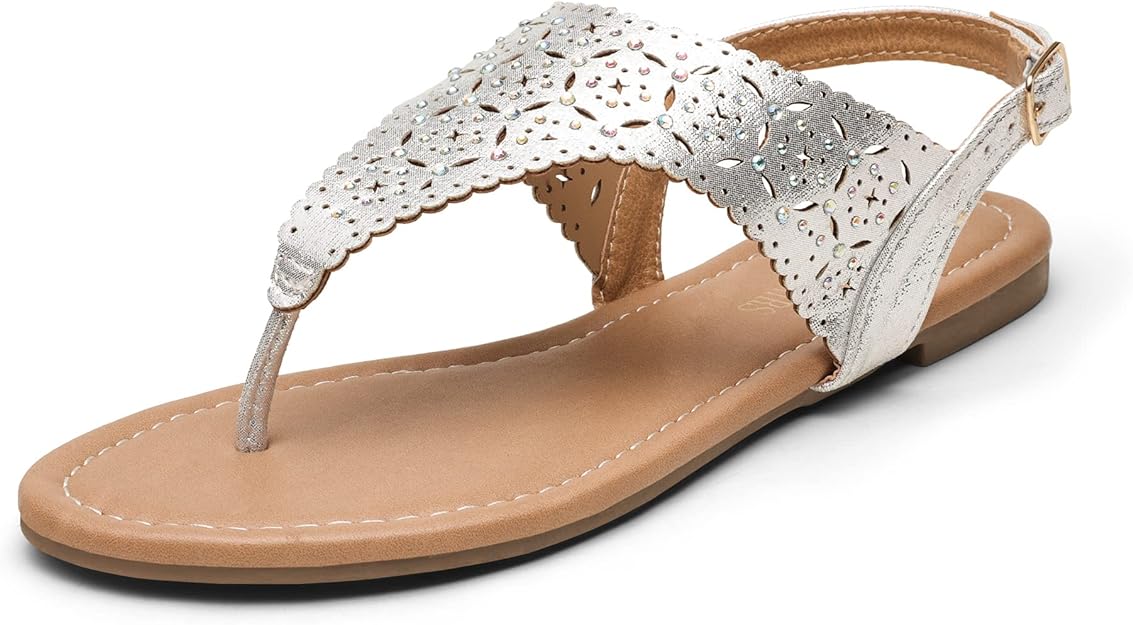 Sandálias femininas casuais com strass, sandálias gladiadoras rasteiras