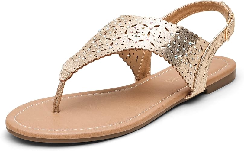 Sandálias femininas casuais com strass, sandálias gladiadoras rasteiras