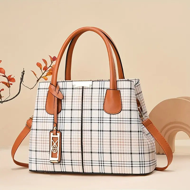 Bolsa de alça superior casual na moda, bolsa elegante clássica de cor sólida para trabalho