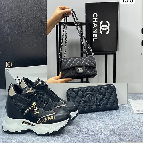 Sapatilhas e bolsas combinadas CHANEL