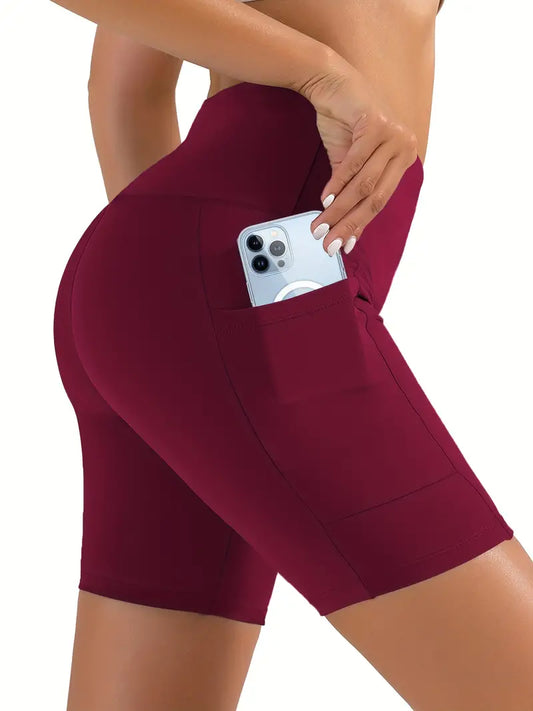 Shorts de bicicleta de cintura alta, colantes curtas casuais e para treinos