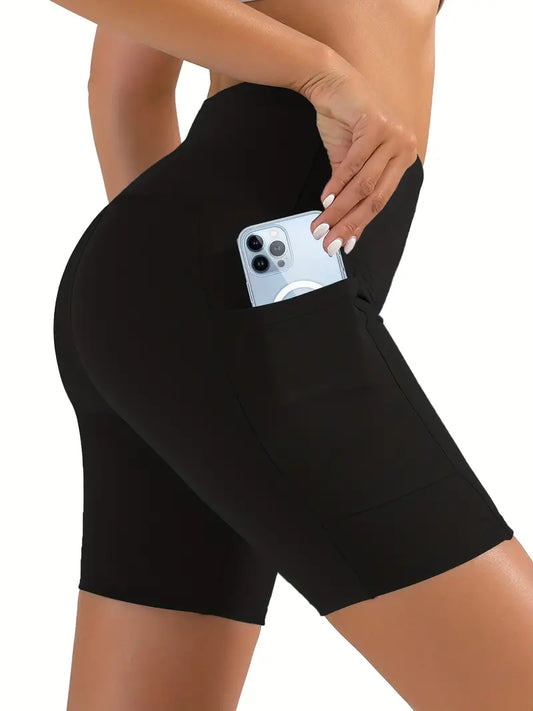 Shorts de bicicleta de cintura alta, colantes curtas casuais e para treinos