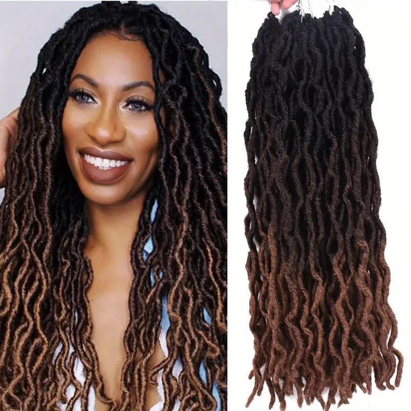 6 pacotes de extensões de cabelo Dreadlocks encaracolados 18 polegadas