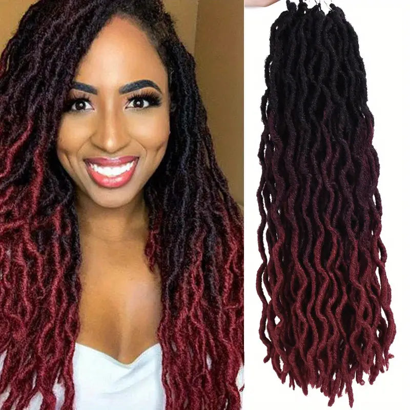 6 pacotes de extensões de cabelo Dreadlocks encaracolados 18 polegadas