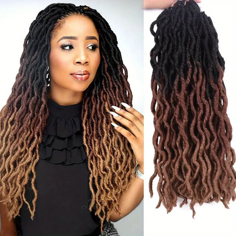 6 pacotes de extensões de cabelo Dreadlocks encaracolados 18 polegadas