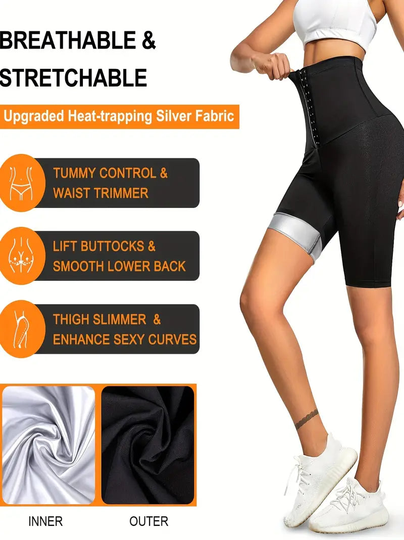 Shorts modeladores de cintura alta , shorts atléticos de compressão com controle de barriga