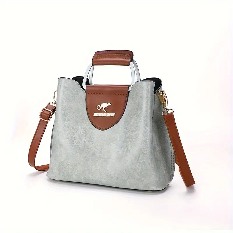 Bolsa feminina estilo retrô, bolsa crossbody elegante, bolsa de ombro de couro