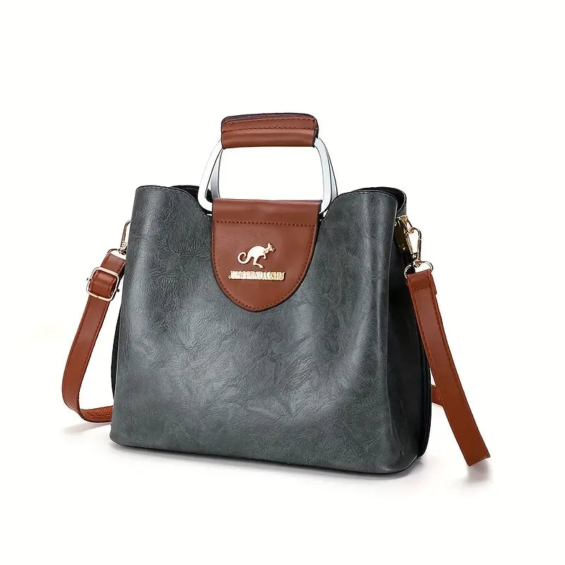 Bolsa feminina estilo retrô, bolsa crossbody elegante, bolsa de ombro de couro