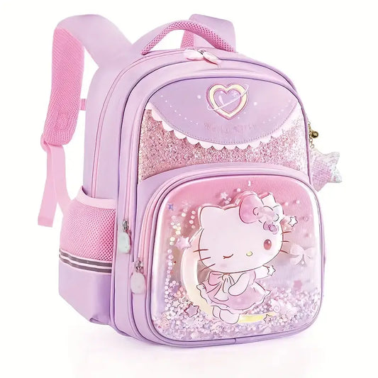 Mochila escolar Sanrio Hello Kitty, mochila com corrente estrela