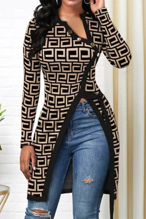 Blusas assimétricas com zíper e com estampa sexy , estampa de leopardo