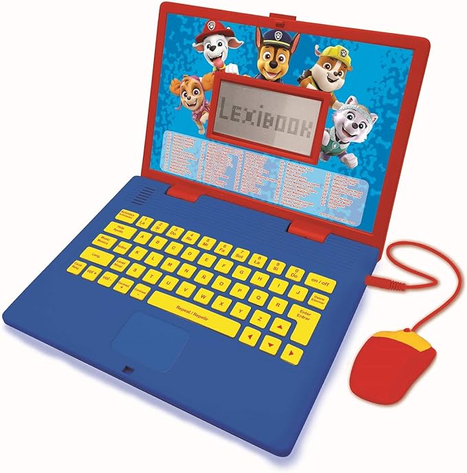 Laptop Educacional e Bilíngue Espanhol/Inglês - Brinquedo infantil com 124 atividades para aprender, jogar jogos e música