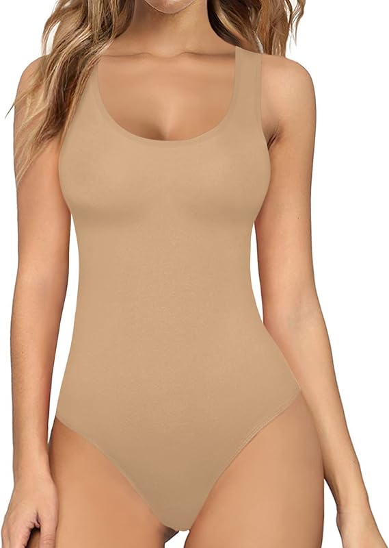 Body feminino sem mangas com decote redondo e regata