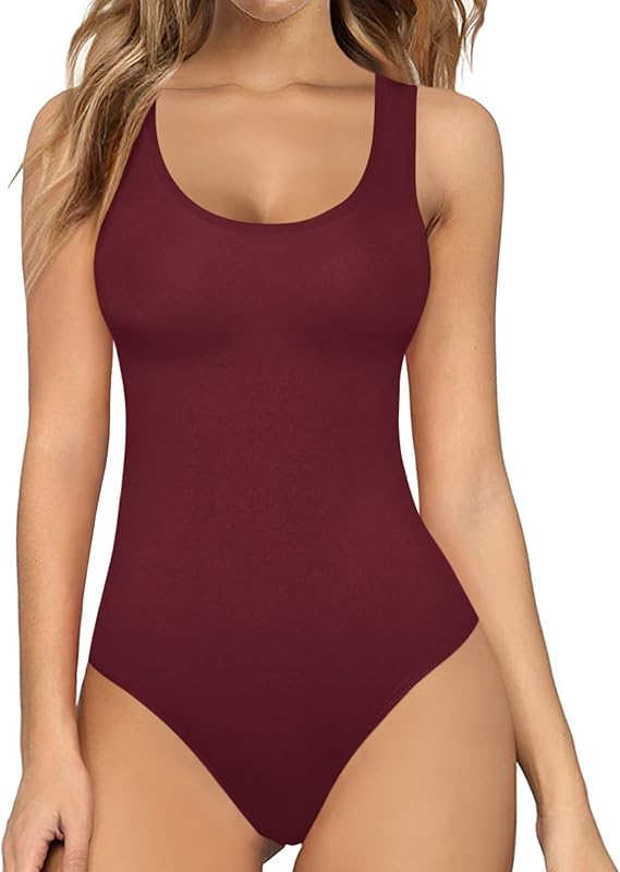 Body feminino sem mangas com decote redondo e regata