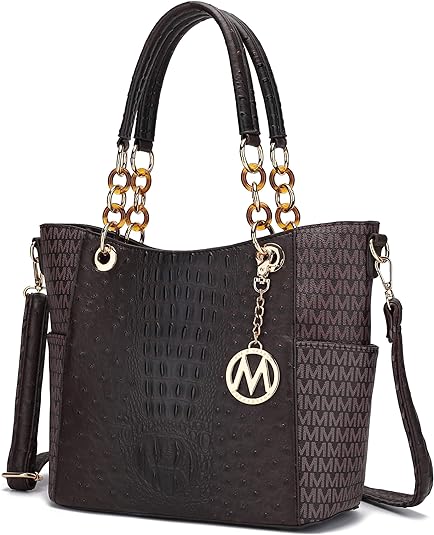 Bolsa de ombro da coleção MKF para mulheres, bolsa de couro PU com alça superior e bolsa crossbody