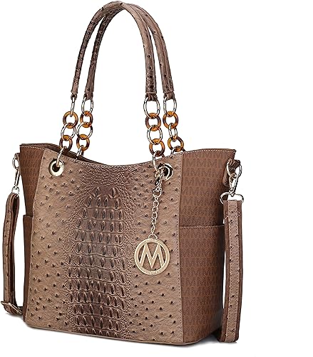 Bolsa de ombro da coleção MKF para mulheres, bolsa de couro PU com alça superior e bolsa crossbody