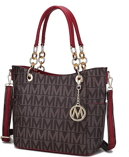 Bolsa de ombro da coleção MKF para mulheres, bolsa de couro PU com alça superior e bolsa crossbody