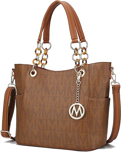 Bolsa de ombro da coleção MKF para mulheres, bolsa de couro PU com alça superior e bolsa crossbody