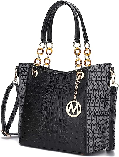 Bolsa de ombro da coleção MKF para mulheres, bolsa de couro PU com alça superior e bolsa crossbody