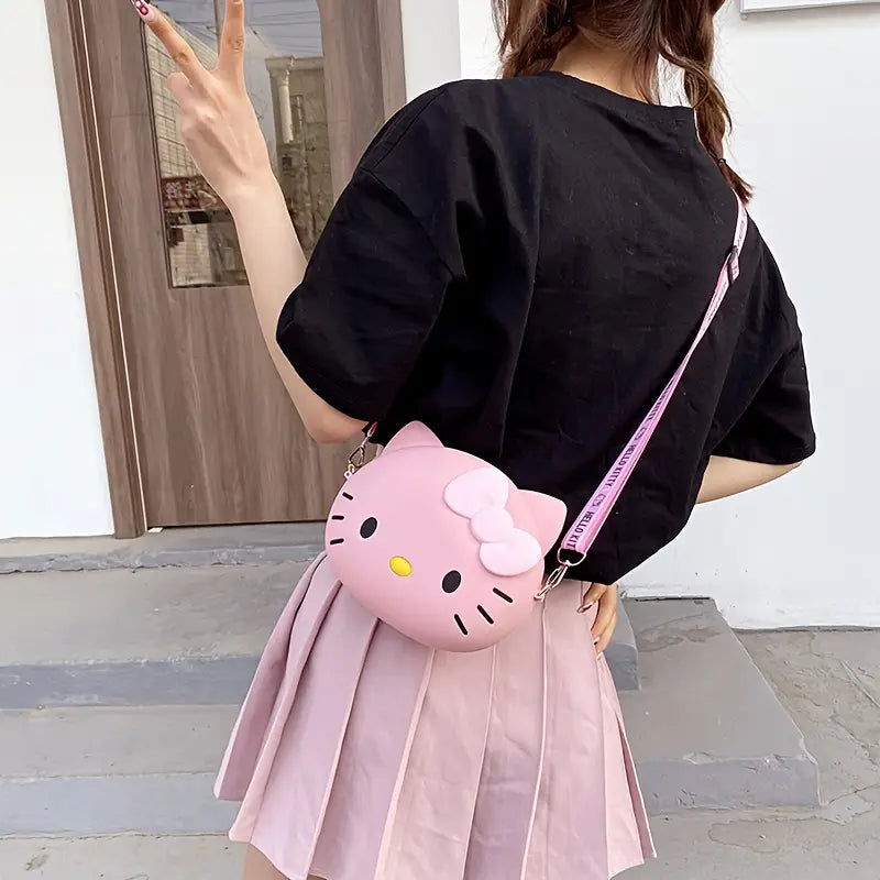 Bolsa de tamanho grande crossbody fofa Sanrio, bolsa de desenho animado Hello Kitty