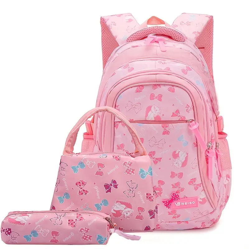 3pcs mochila fofa, mochila escolar de jardim de infância com lancheira e estojo de lápis