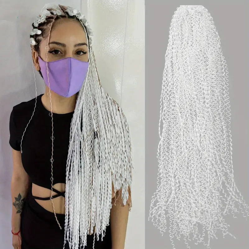 24 Polegada tranças de crochê de cabelo sintético longo encaracolado