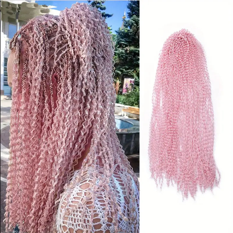 24 Polegada tranças de crochê de cabelo sintético longo encaracolado